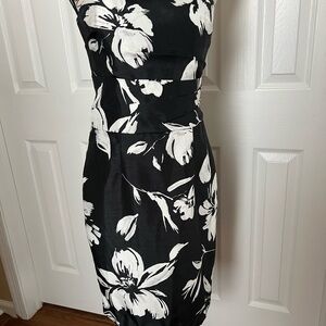 Elegant Black and White Floral Dress
